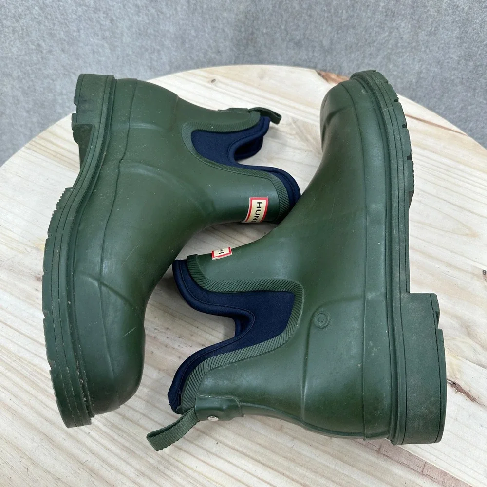 Hunter x Target Men Size 12 Green Rubber Ankle Rain Boots Gorpcore Utility